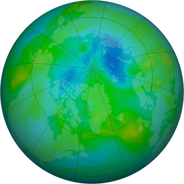 Arctic ozone map for 24 August 2009